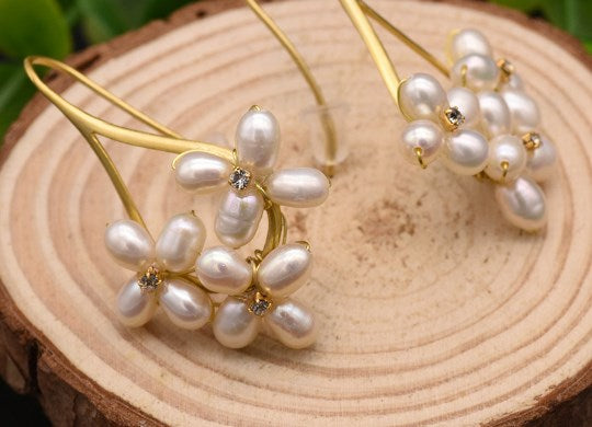 GLSEEVO Original Freshwater Pearl Earrings, Handmade Gift